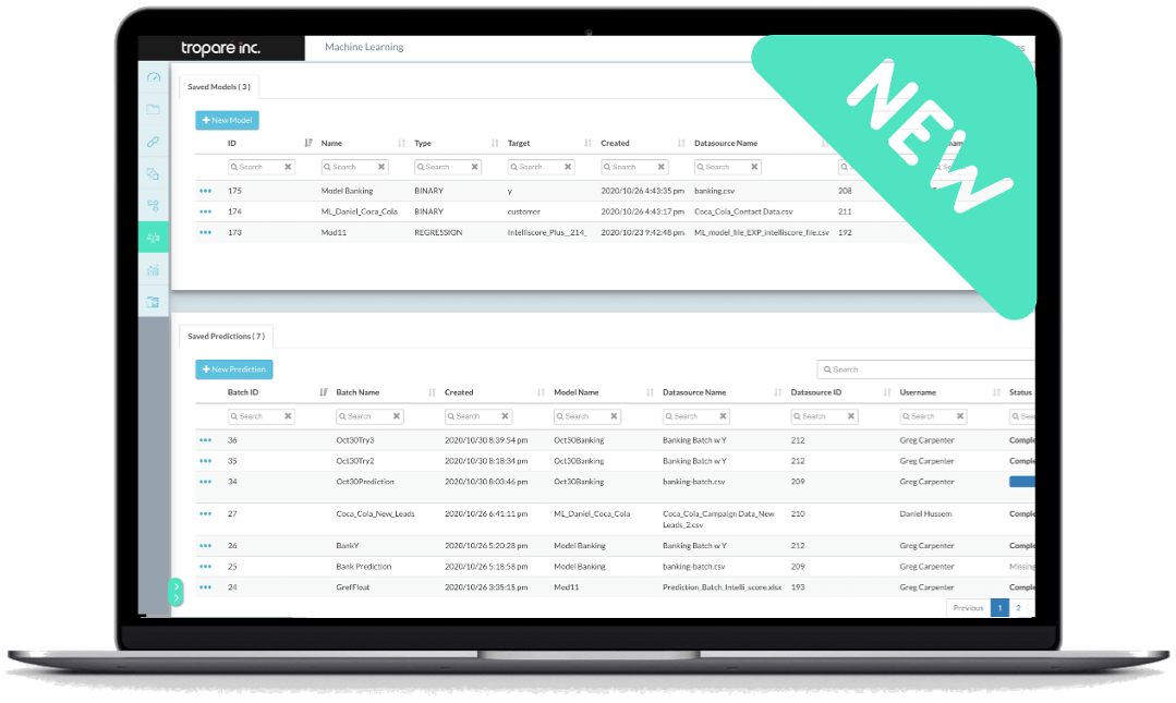 Machine Learning within tStudio